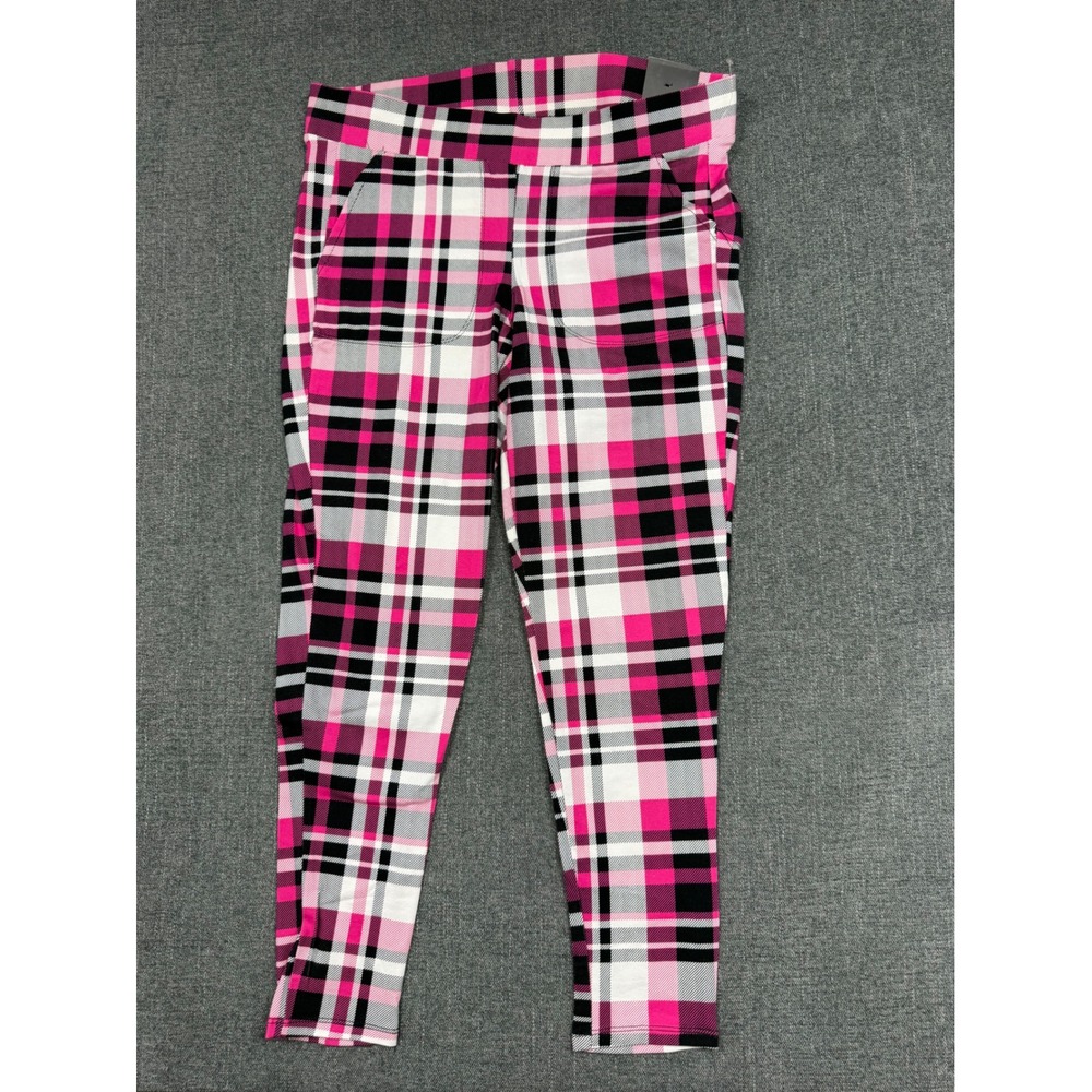 Torrid Pink Black White Plaid Leggings Pockets Size 1 19465349 NWT